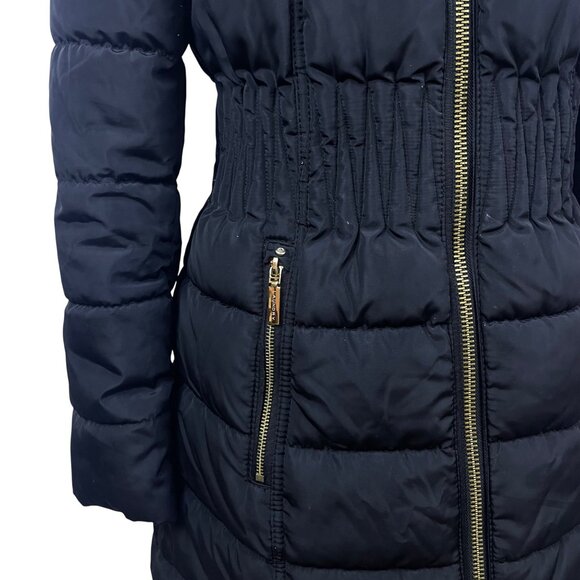 Laundry Womens Black Faux Fur Hooded Quilted Puffer Coat Size Small Winter - Picture 6 of 10